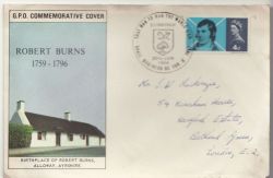 1966-01-25 Robert Burns Stamp Edinburgh FDC (86559)