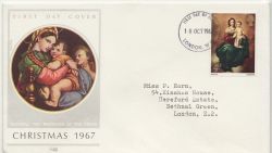 1967-10-18 Christmas Stamp London WC FDC (86587)