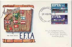 1967-02-20 EFTA Stamps Phos London EC FDC (86589)