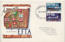 1967-02-20 EFTA Stamps London EC FDC (86591)