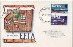 1967-02-20 EFTA Stamps London EC FDC (86592)