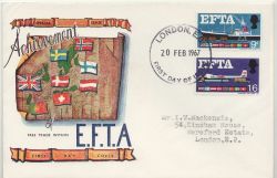 1967-02-20 EFTA Stamps London EC FDC (86593)