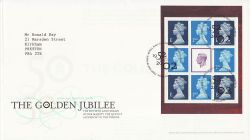 2002-02-06 Golden Jubilee Label Pane T/House FDC (86879)