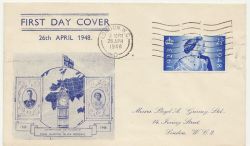 1948-04-26 Silver Wedding Stamp London WC FDC (87029)