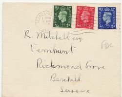 1937-05-10 KGVI Definitive Stamps Bexhill FDC (87036)