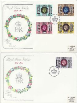 1977-05-11 Silver Jubilee Stamps Windsor x2 FDC (87099)