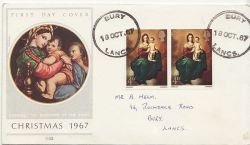 1967-10-18 Christmas Stamps Bury cds FDC (87134)