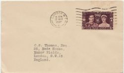 1937-05-13 KGVI Coronation Stamp London W1 FDC (87263)