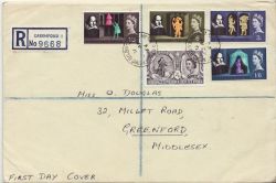 1964-04-23 Shakespeare Stamps Greenford cds FDC (87266)