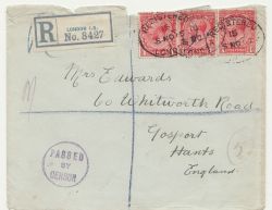King George V 1d Stamps Used on Cover 1916 (87272)