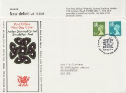 1976-01-14 Wales Definitive Stamps Cardiff FDC (87293)