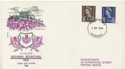 1968-09-04 Scotland Definitive Stamps Edinburgh FDC (87343)
