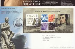 2009-01-22 Robert Burns Stamps M/S T/House FDC (87378)
