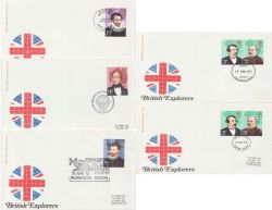 1973-04-18 British Explorers Stamps x5 Pmk's FDCs (87408)