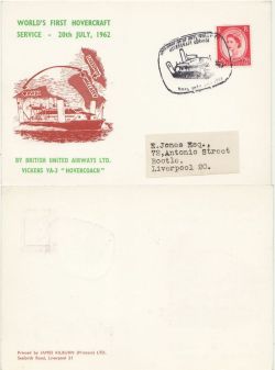 1962-07-20 First Hovercraft Service Rhyl Card (87519)