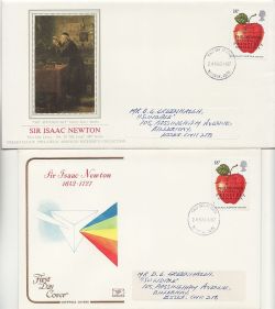 1987-03-24 Isaac Newton x3 Different FDC (87616)