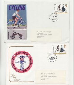 1978-08-02 Cycling Stamps x2 Different FDC (87625)
