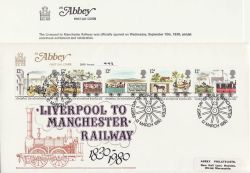 1980-03-12 Railway Stamps Manchester Abbey FDC (87671)