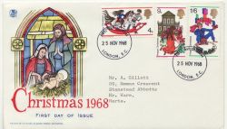 1968-11-25 Christmas Stamps London EC FDC (87775)