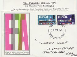 1967-02-20 EFTA Stamps PHOS London EC FDC (87787)