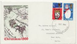 1966-12-01 Christmas Stamps London EC FDC (87788)