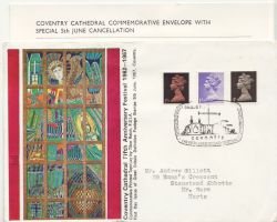 1967-06-05 Definitive Stamps Coventry Cathedral FDC (87797)