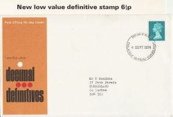 1974-09-04 Definitive Stamp Bureau FDC (87836)