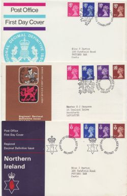 1971-07-07 Regional Definitive Stamps x3 SHS FDC (87842)