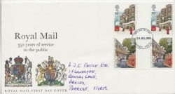 1985-07-30 Royal Mail 350th Gutter Stamps FDC (87874)