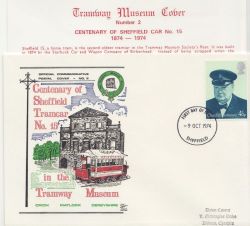 1974-10-09 Churchill Stamp Tramway Museum FDC (87910)