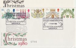 1980-11-19 Christmas Stamps NPC Warwick FDC (87961)