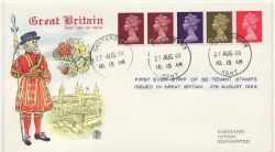 1969-08-27 Coil Definitive Stamps Canterbury cds FDC (88185)