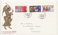 1969-11-26 Christmas Stamps Huddersfield FDC (88212)