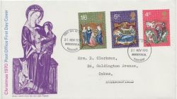 1970-11-25 Christmas Stamps Huddersfield FDC (88219)