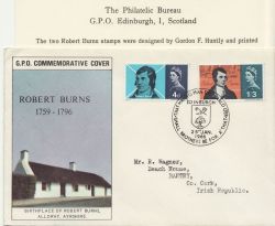 1966-01-25 Robert Burns Stamps Edinburgh FDC (88241)