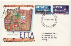 1967-02-20 EFTA Stamps Kingston FDC (88247)