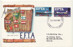 1967-02-20 EFTA Stamps Kingston FDC (88248)