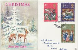 1970-11-25 Christmas Stamps Bolton FDC (88337)