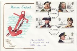 1982-06-16 Maritime Heritage Stamps Bath FDC (88367)