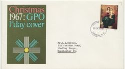 1967-10-18 Christmas Stamp London WC FDC (88414)