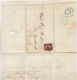 1848 Queen Victoria 1d Red Brown Used on Cover (88452)