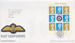2008-09-18 RAF Uniforms Booklet Stamps T/House FDC (88548)