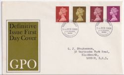 1968-02-05 Definitive Stamps Bureau FDC (88702)