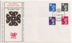 1974-01-23 Wales Definitive Stamps Swansea FDC (88706)