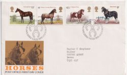 1978-07-05 Horses Stamps Peterborough FDC (88733)