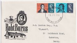 1966-01-25 Robert Burns Stamps Cardiff FDC (88846)