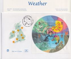 2001-03-13 Weather Stamps M/S Snowshill FDC (88879)