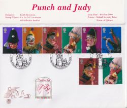 2001-09-04 Punch and Judy Stamps Covent Garden FDC (88881)