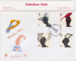 2001-06-19 Fabulous Hats Stamps Ascot FDC (88885)