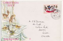 1968-11-25 Christmas Stamp Barry cds FDC (88939)